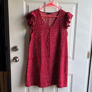 Red Polka Dot Sleeveless SHEIN Dress